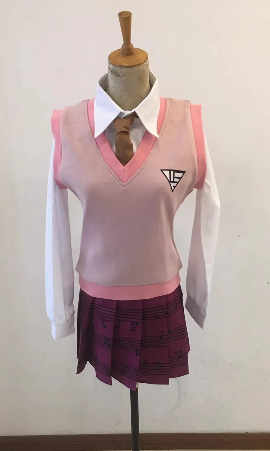 Danganronpa V3 Akamatsu Kaede Косплей Костюм Парик Аниме Униформа Юбка Комплект Жилет +