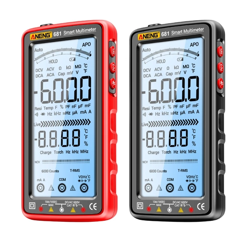 

Portable Digital Multimeter Rechargeable Voltage Current Capacitance Tester Temp Dropship