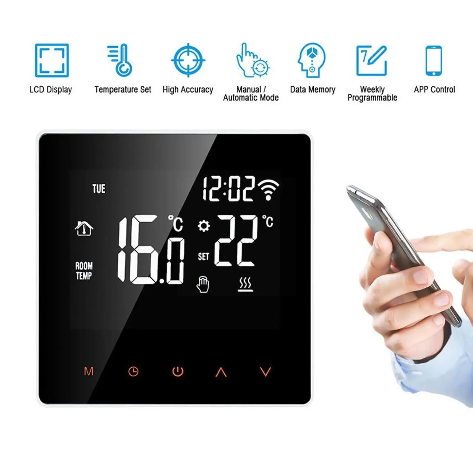 

Wifi Thermostat Electric Floor Heating Water/gas Boiler Lcd Digital Temperature Control For Home Alexa K7u7