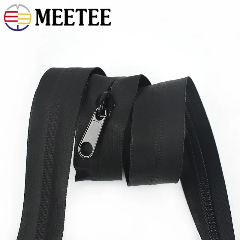 2/4M 5# 8# 10# Waterproof Zipper with Sliders Nylon Reverse Loading Coil Code Invisible Zip DIY Sewing Clothes Garment Accessory