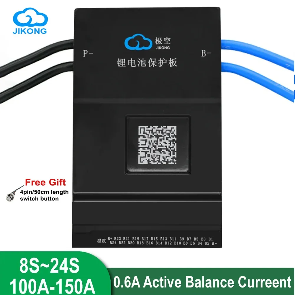 JK Smart BMS BD6A24S10P/12P/15P 0 6A Active Balance 8S 24S 100A 120A 150A 12V 24V 48V 72V для Lifepo4 Li-ion RV Energy Storage