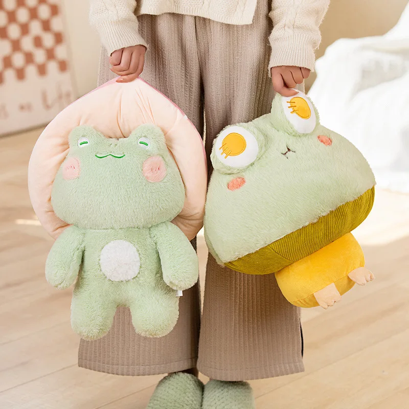 

40cm Kawaii Dressing Frog Plush Toy Stuffed Animal Fluffy Frog Figure Doll Soft Pillow for Children Boys Girls Birthday Gifts