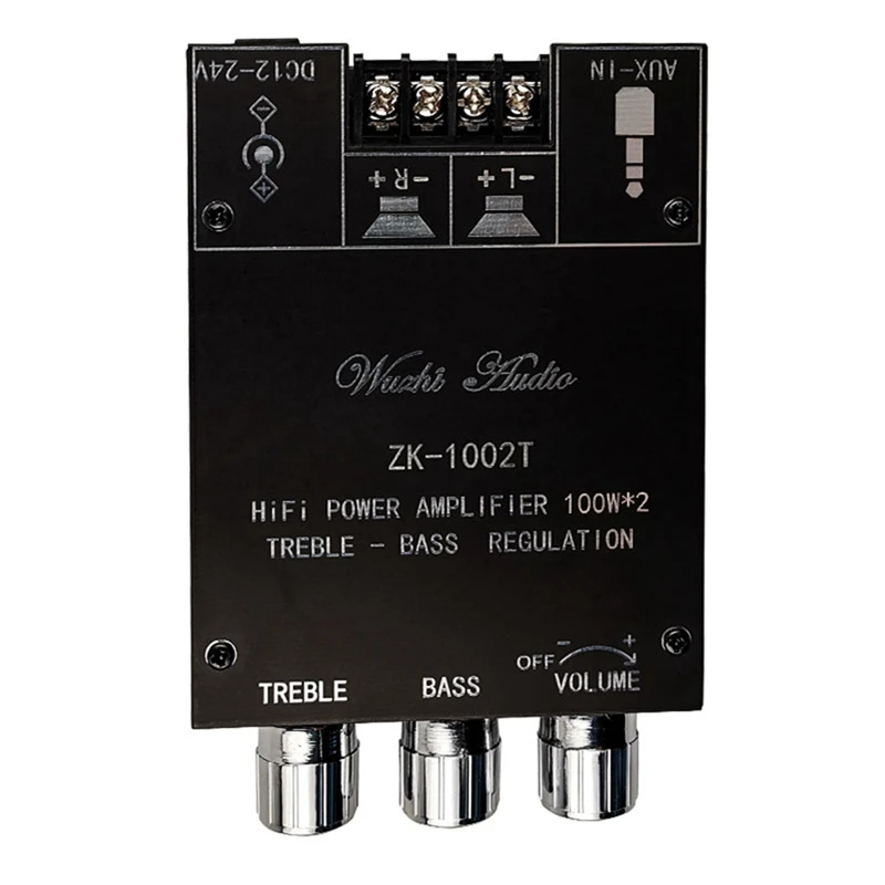 ZK-1002T Плата усилителя TPA3116D2 Bluetooth 5 0 сабвуфер 100Wx2 плата аудио мощности модуль