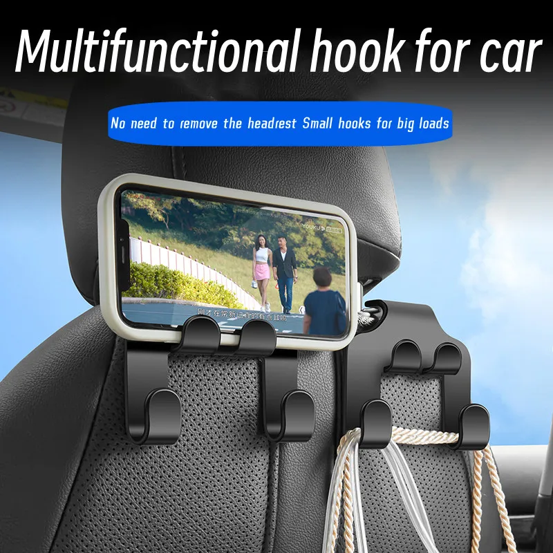 

Car Headrest Seat Back Hook Storage Holder Hanging Bag Interior Multifunction Portable Holder Handbag Purse Hanger Fastener Clip