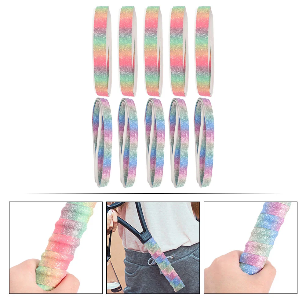 

10 Pcs Racket Sweatband Dampener Tennis Racquet Anti-skid Tapes Pu Portable Badminton Grip