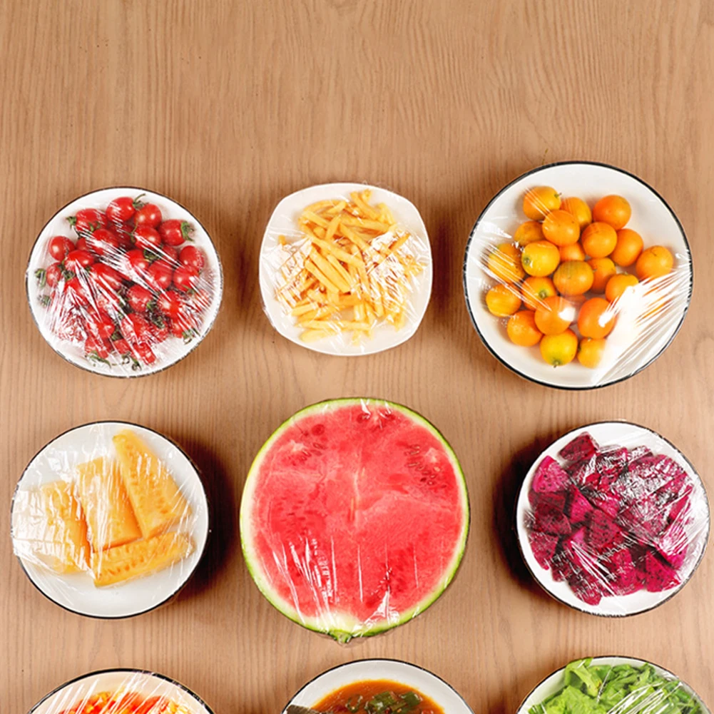 

100pcs Disposable Elastic Food Storage Covers Lids Universal Bowl Covers Fresh Keeping Bags Kitchen Fresh Keeping Saver Bag