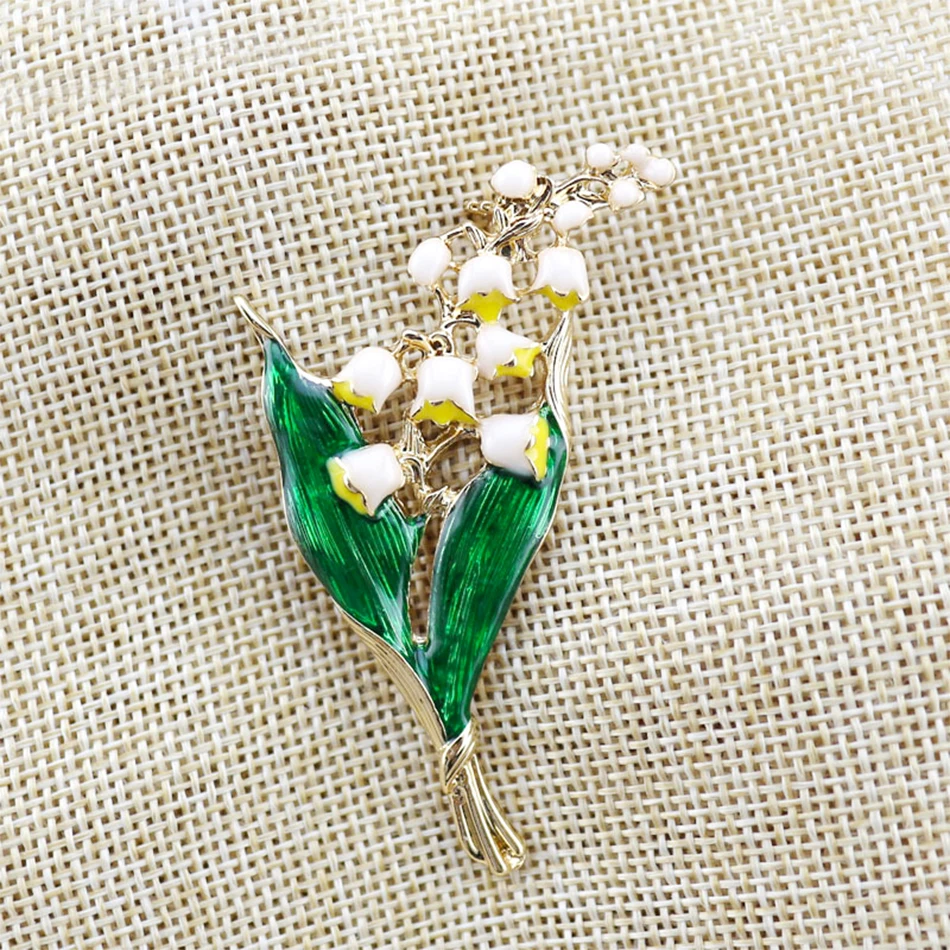 Элегантные винтажные эмалевые Цветочные белые Позолоченные металлические броши