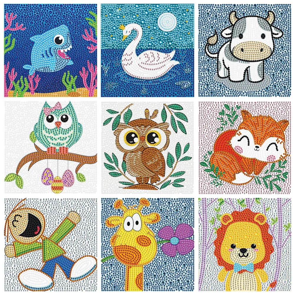 

Набор для алмазной вышивки «сделай сам», Детская мозаика с мультяшными животными, совой, кристаллами, стразы