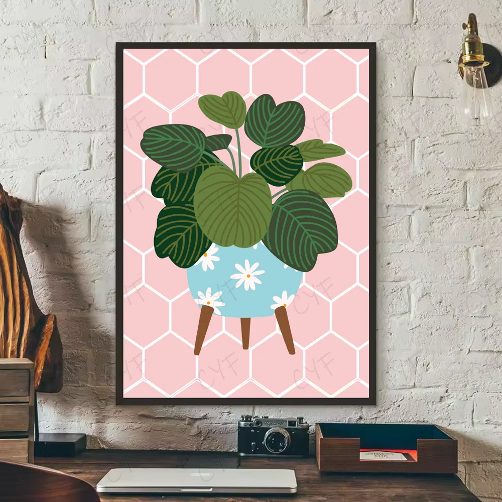 Настенная наклейка Botanical House Plants Boho Retro Vase