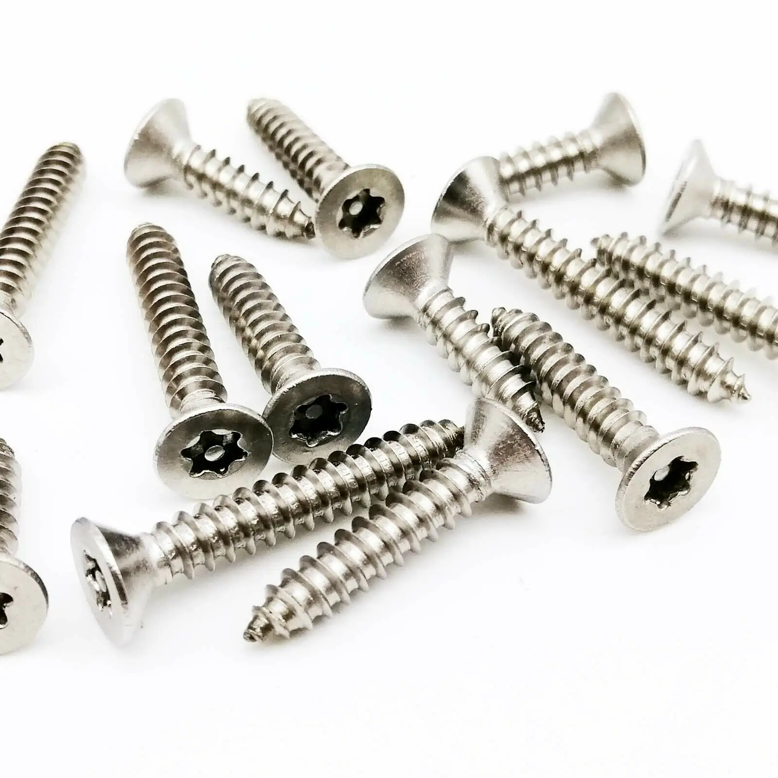 

40pc Six Lobe Torx Bolt Self-tapping Screw M2.9 M3.5 M3.9 A2 Stainless Steel Countersunk Flat Head Security Wood Screw with Piin