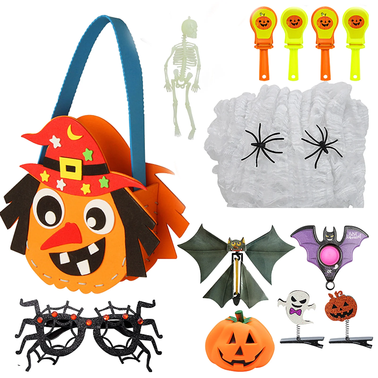 

Сувениры для вечеринки на Хэллоуин реквизит для вечерние на Хэллоуин Goodie сумки с тыквой паукой скелеты и многое другое для детей 12