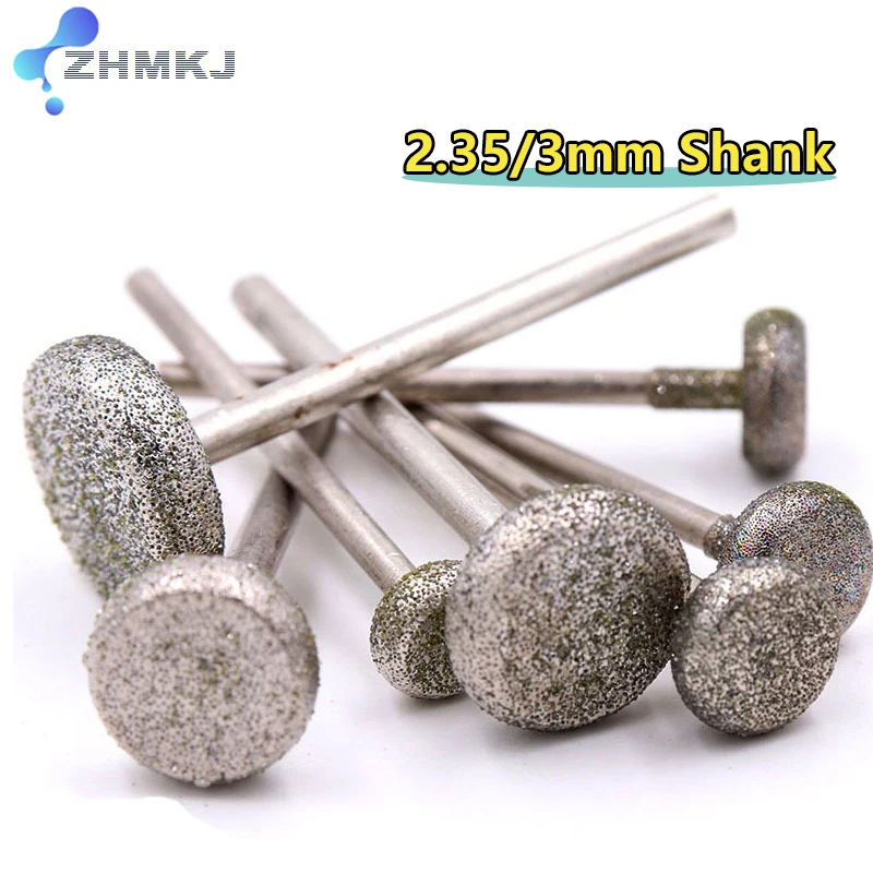 

Круглый круг, алмазная шлифовальная головка, шлифовальная головка с круглым краем, металлический нефритовый гравировальный полировальный инструмент, хвостовик 2,35/3 мм