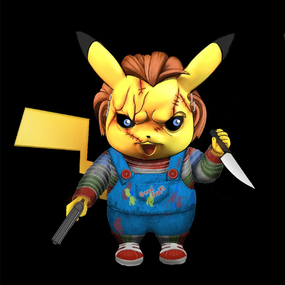 

Childs Play Chucky Doll Good Guy Doll Cosplay Figure Halloween Decorations Collection Statue Model Toy Gift 4.33 Inch