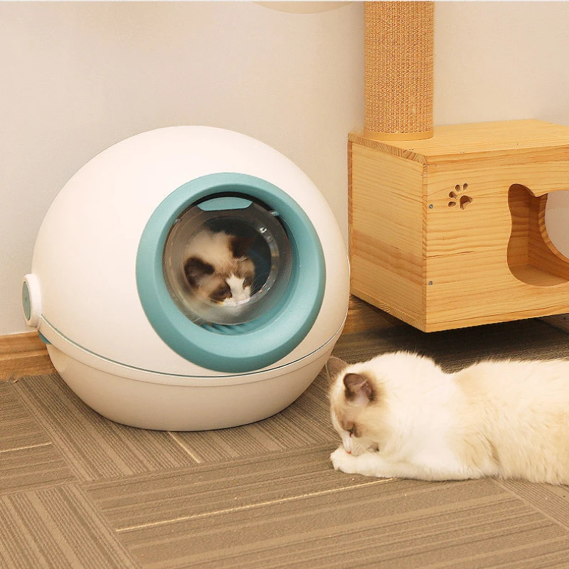 

Space Capsule Fully Enclosed Cat Ltter Box Super Large Dustproof Deodorant Removable Cat Potty Splash Proof Kitten Toilet