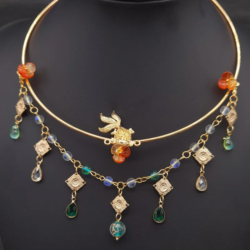 

Ancient Style Yingluo Collar Women Necklace Retro Classical Necklace Women Man Gift