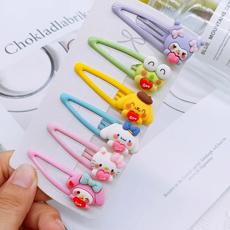 

6 шт./комплект, японские заколки для волос с рисунком Hello Kitty Sanrio