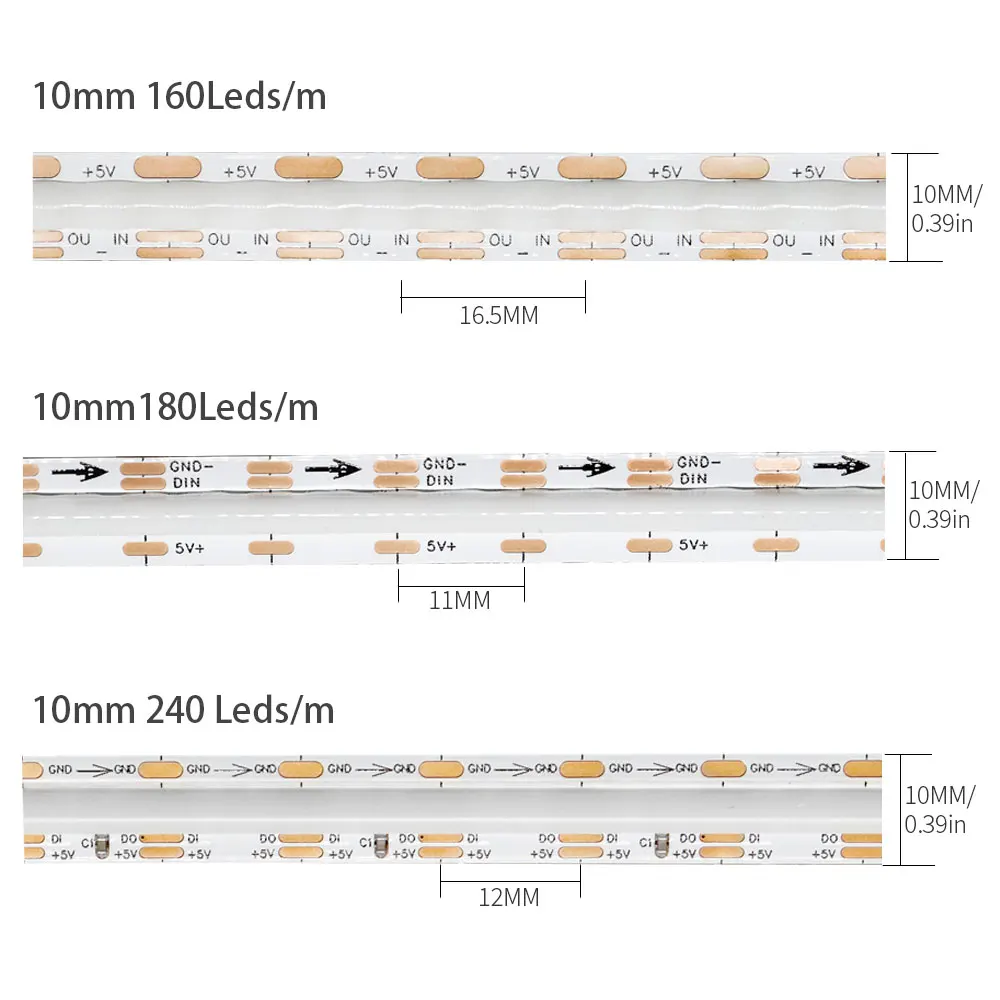 WS2812B COB RGBIC Пиксельная Светодиодная лента 160/180/240 светодиодов/м индивидуально