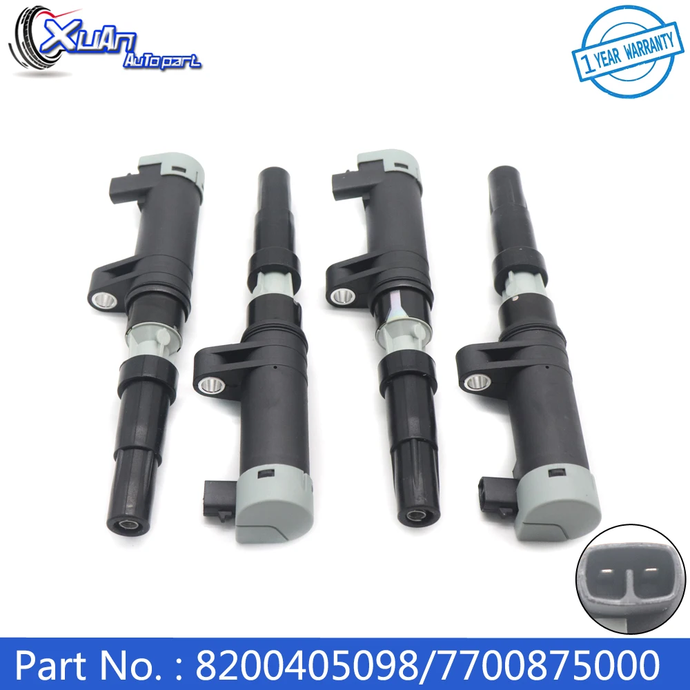 

XUAN High Performance Ignition Coil Kit 243CSD16697 For Renault Clio Laguna Megane Scenic F4P F4R K4J K4M car accessories