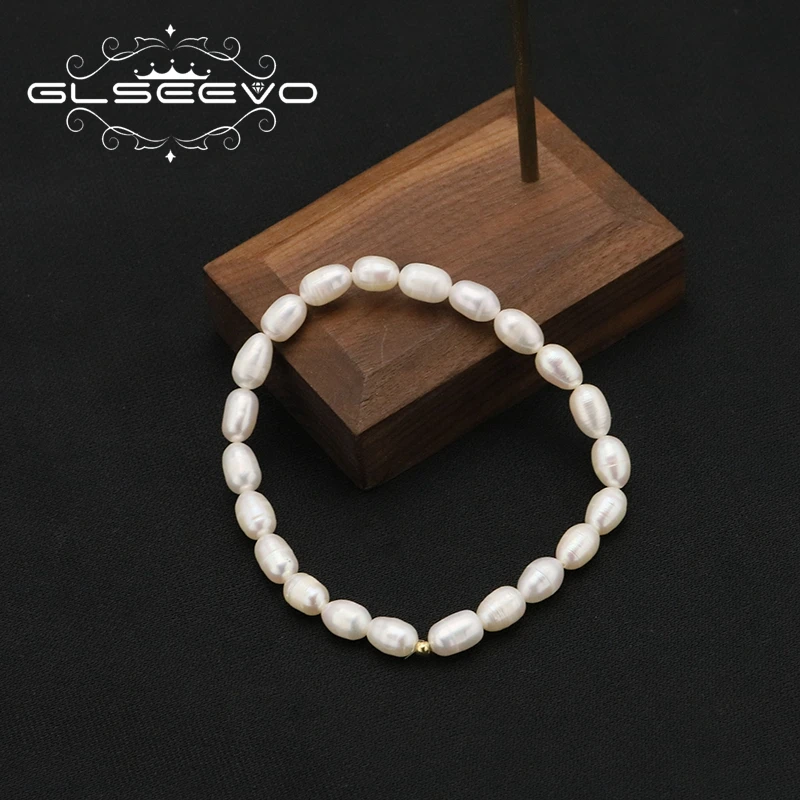 

GLSEEVO White Natural Tahitian Pearls Stretch Bracelet For Woman Minimalism Fashion Art Luxury Jewelry Valentine's Day Gifts