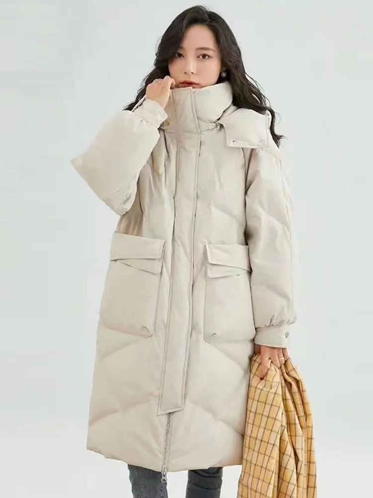 

Толстые свободные женские парки, модные однотонные пальто на молнии, женские элегантные длинные хлопковые куртки с поясом на завязках для женщин