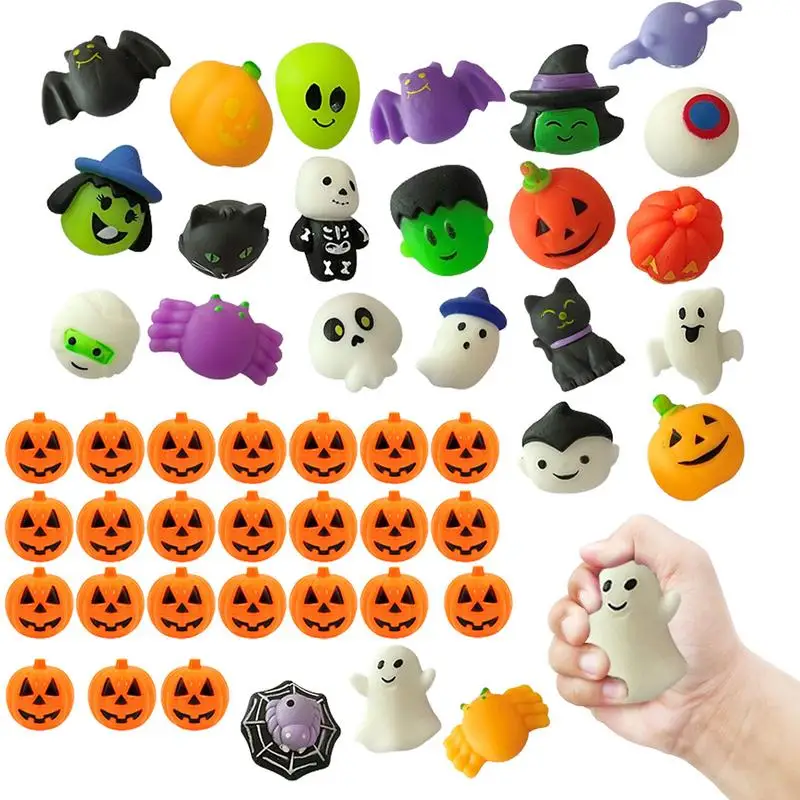 

Игрушки для Хэллоуина, мягкие популярные игрушки, 24 шт., драгоценности на Хэллоуин, подарки, тыква, летучие мыши, ведьмы, скелеты, зажим, тесто для Хэллоуина