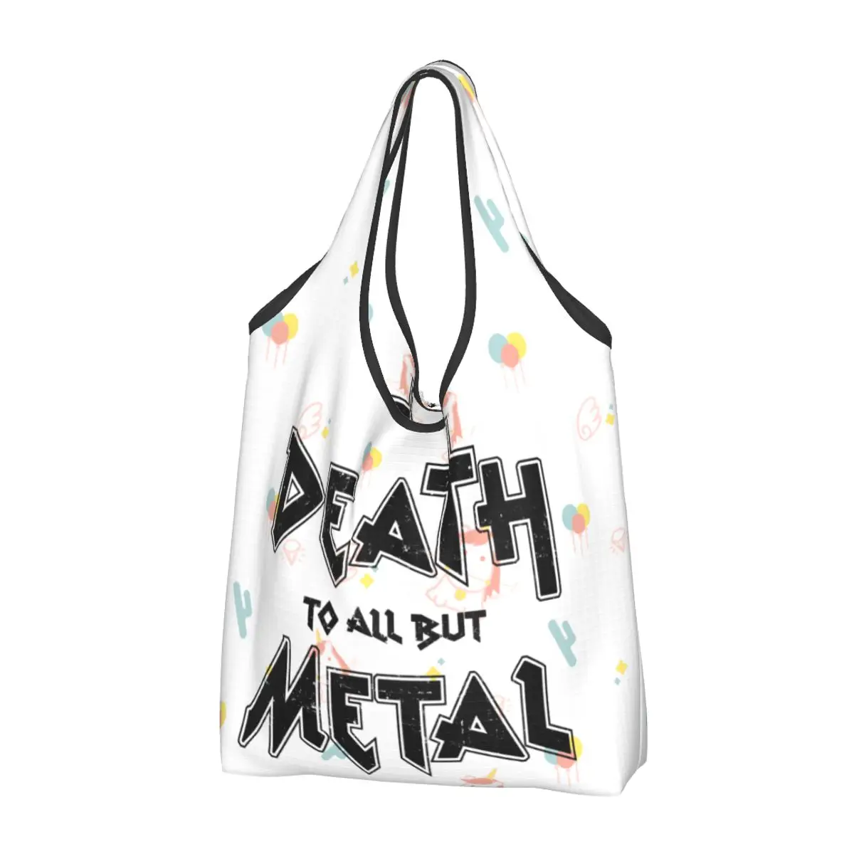 

Сумка для покупок из металла Death To All, модный шоппер на плечо, большая портативная сумочка-тоут из тяжелого металла, рок-подарок
