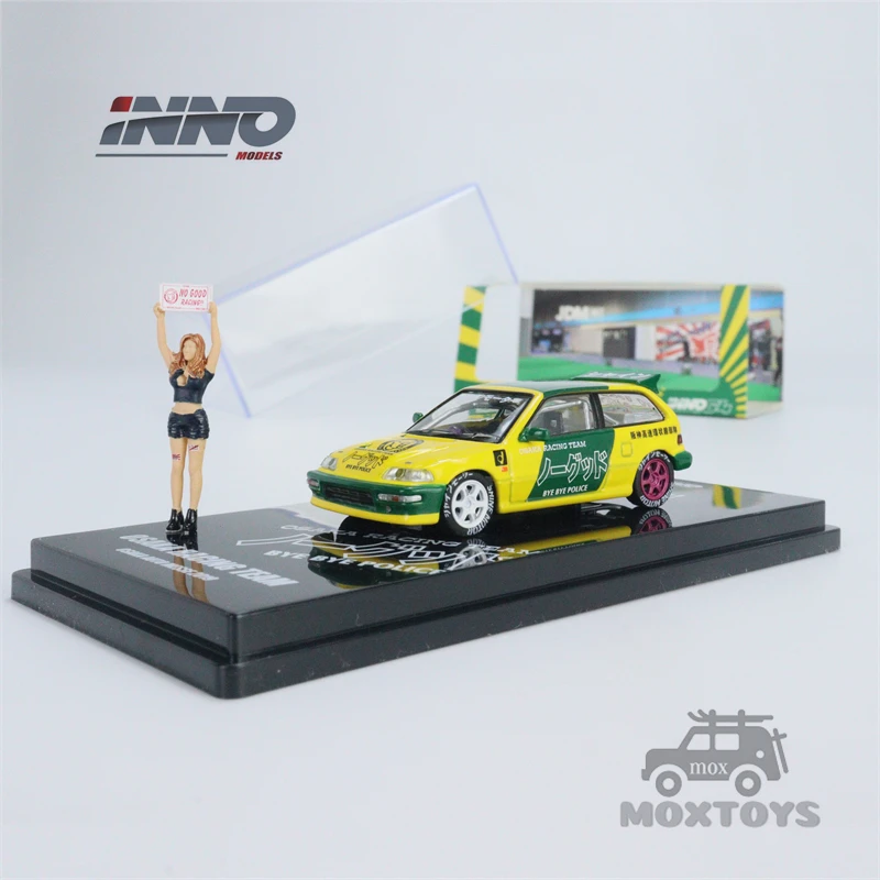 

INNO 1:64 HONDA CIVIC EF9 NO GOOD RACING OSAKA AUTO MESSE 2019 With Figure Diecast Model Car