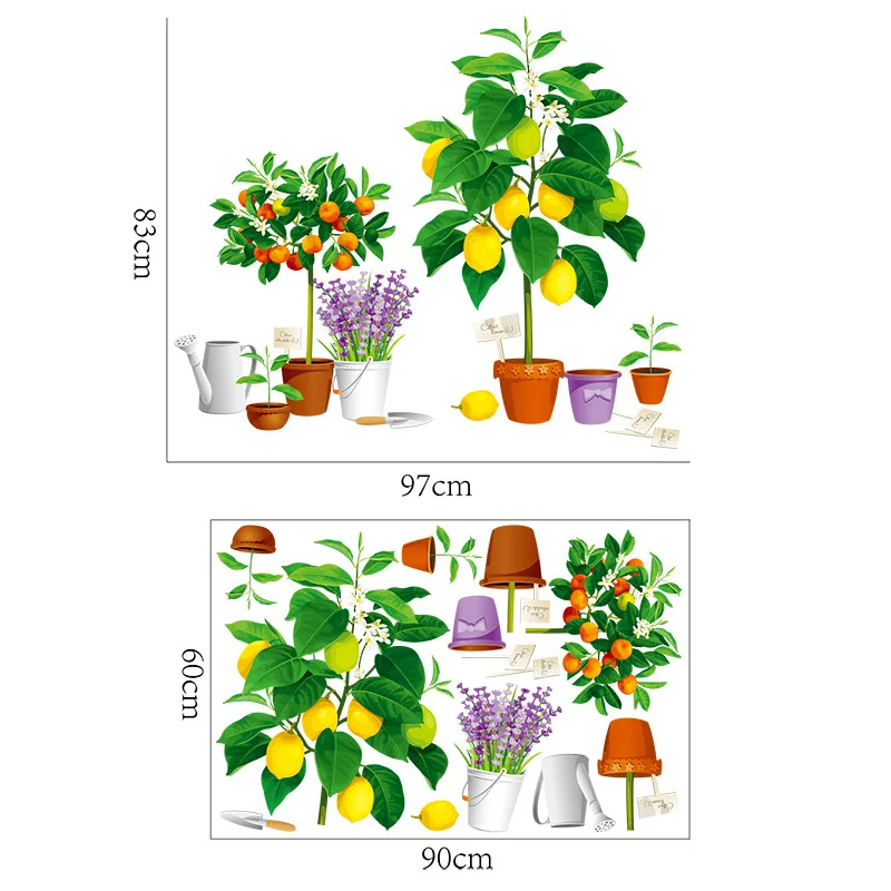 Large DIY wall stickers home decor 3D potted flower pot Green Plant kitchen window glass bathroom decals waterproof Paper Poster | Дом и сад