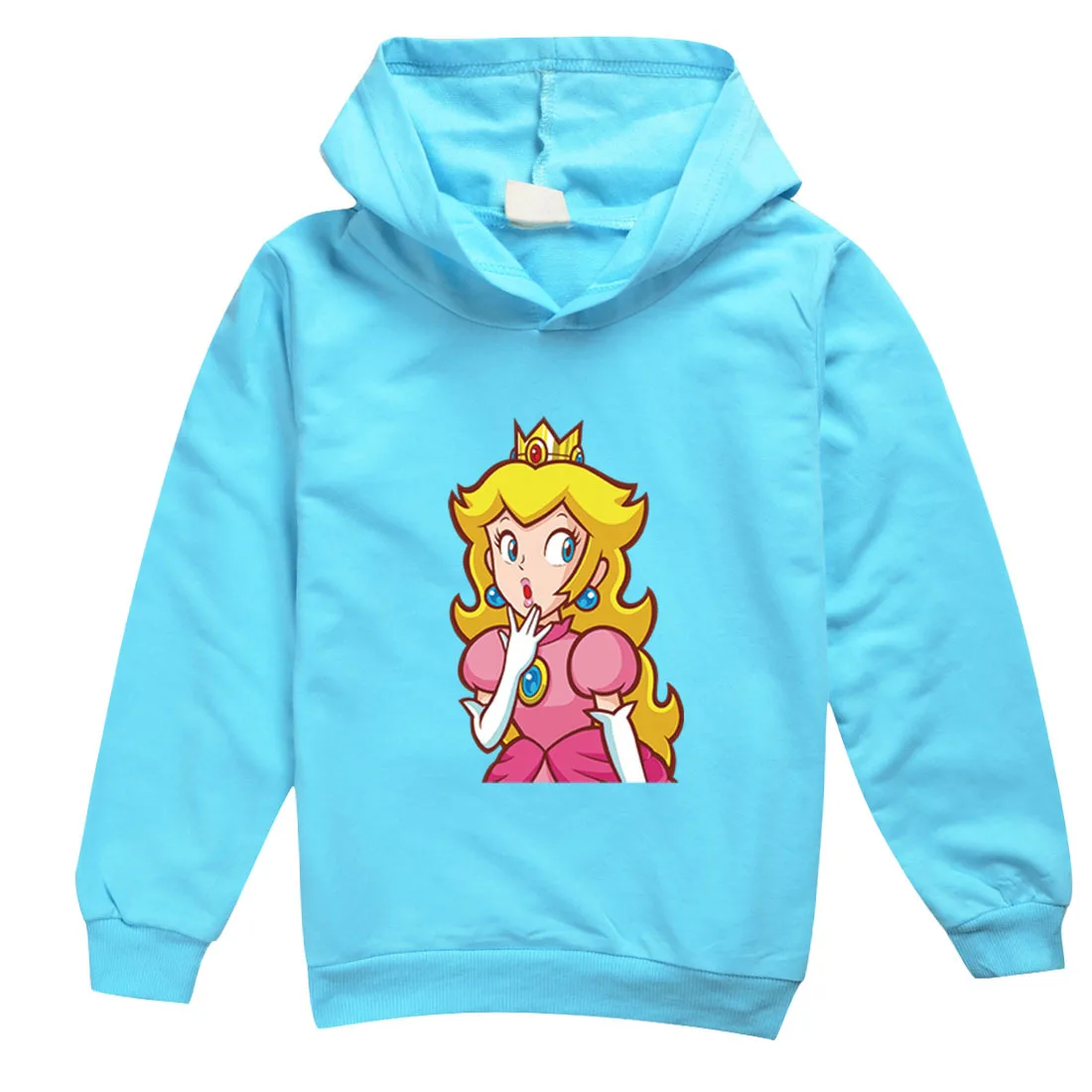 

Cute Anime Peach Princess Hoodie Kids Pullover Sweatshirt Baby Girls Long Sleeve Coats Teenager Boys Outfits Children's Clothing