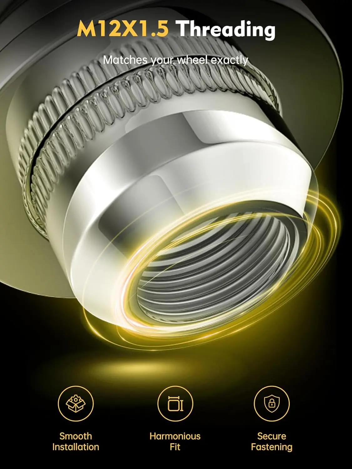 24 шт. M12x1 5 гайки с проушинами набор шестигранных 13/16 дюймов (21 мм) хромированные OEM