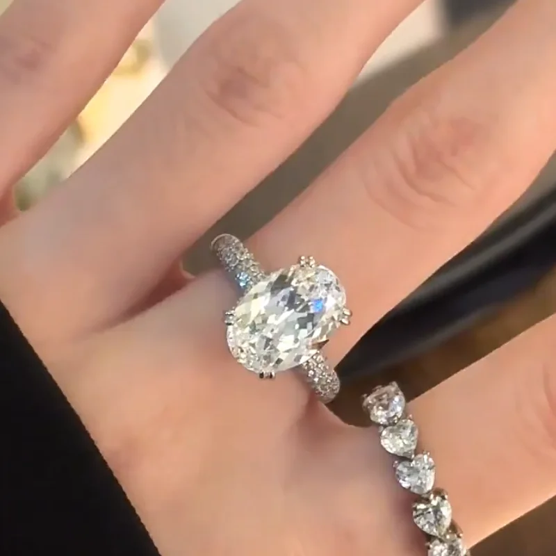 Фото Кольца CEICI 6CT 9X13MM 5A с цирконами для женщин, серебро S925 с покрытием из 18-каратного золота, обручальное кольцо с лабораторным бриллиантом в форме цветка, изысканные ювелирные изделия №5