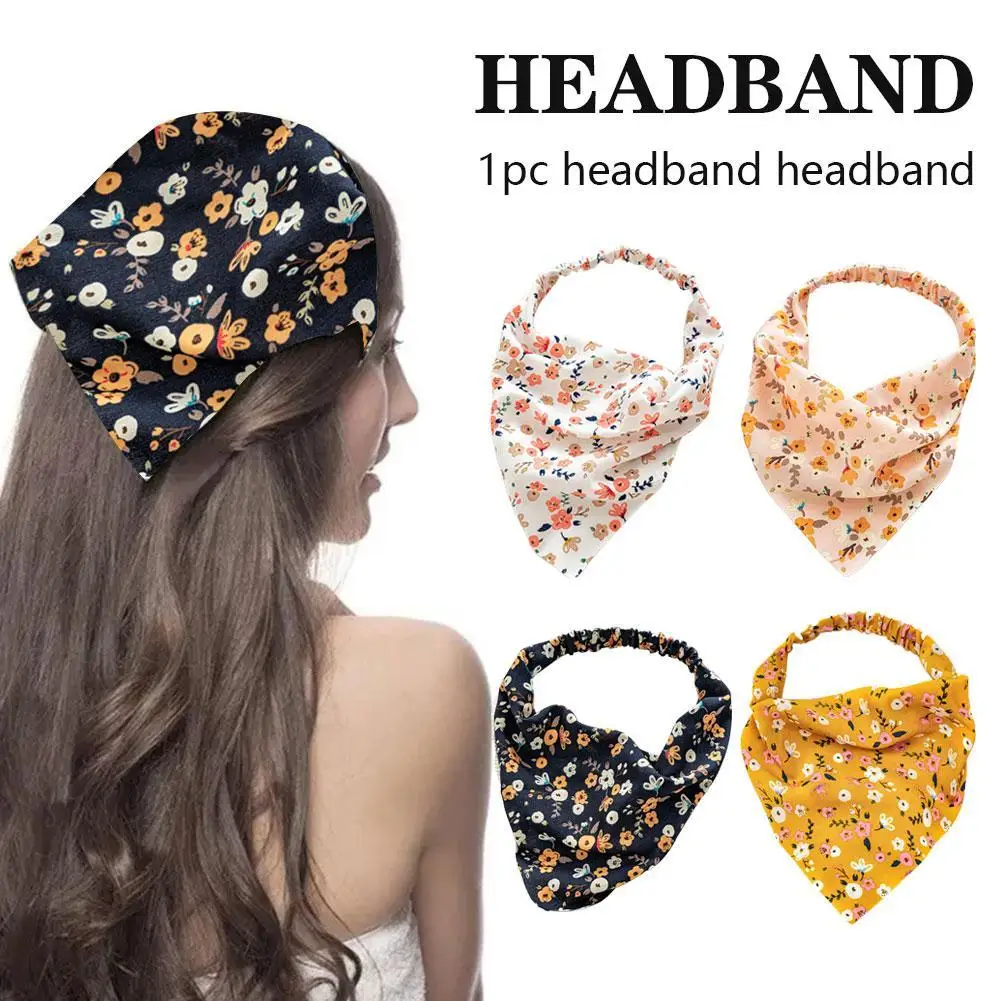 

Pastoral Style Headband Elastic Band Elastic Triangle Scarf Versatile Headband Fashionable Versatile Headband Fashion Accessory