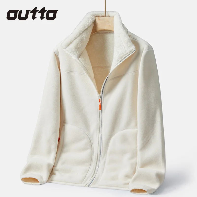 

Couple Double-sided Fleece Coat Windproof Thickened Warm Jacket Men Women Outdoor Hiking Camping Fishing Jackets Large Size 5XL