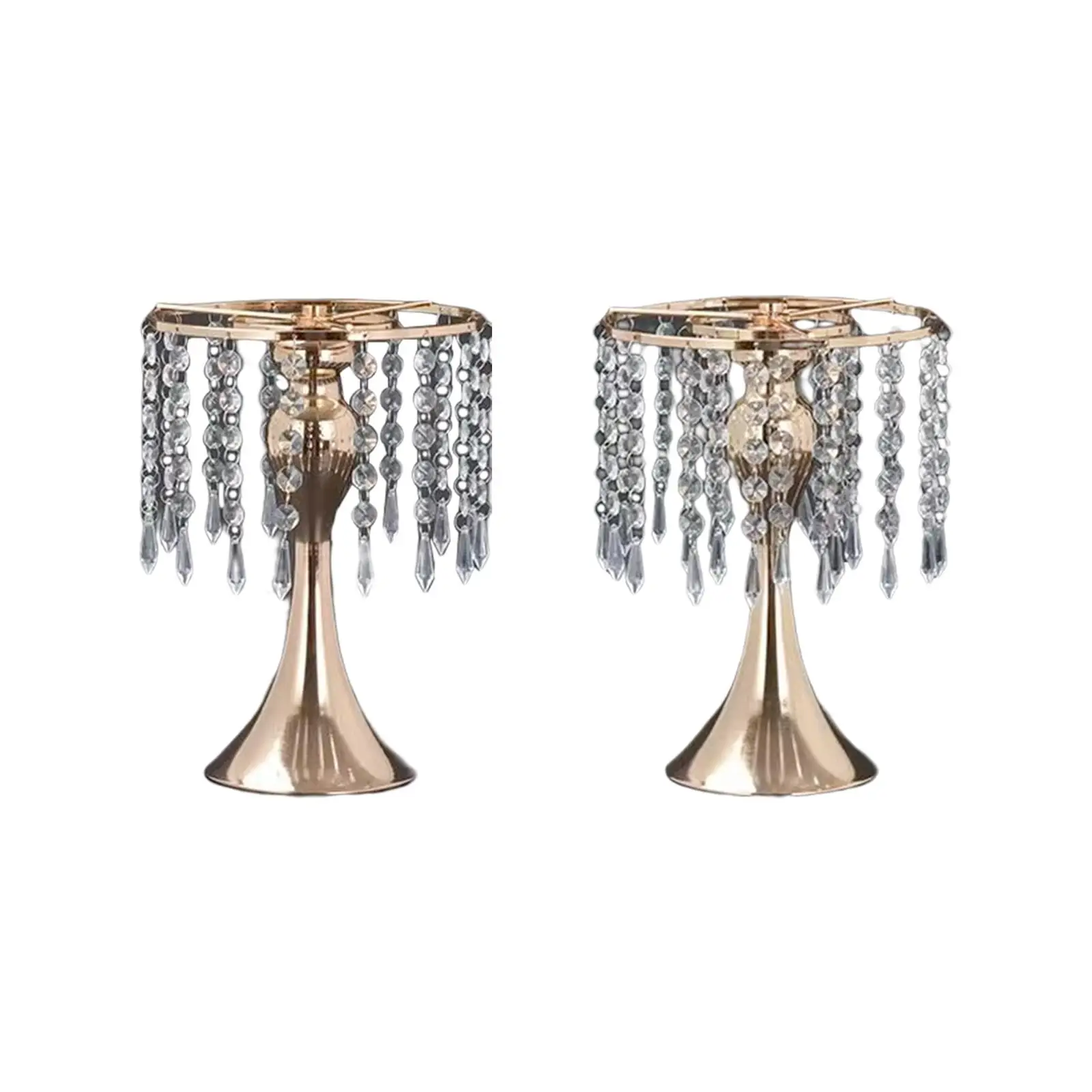 

Metal Crystal Flower Stand Table Centerpiece Flower Holder Ornament