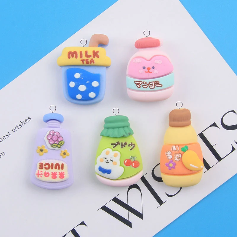 10 шт., милые серьги-брелоки с молоком