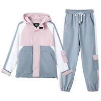 female sportswear suit female spring autumn 2022 new work clothes fashion trend leisure middle school student two piece set