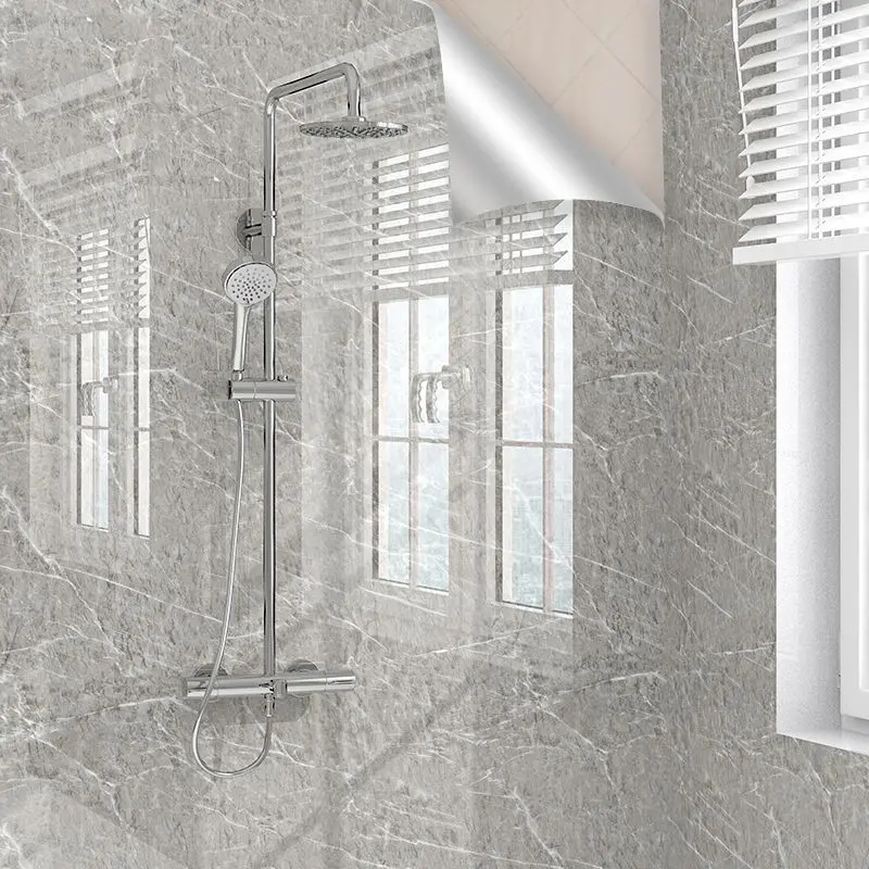 

20M Bathroom Wallpaper Self-adhesive Waterproof Moisture-proof Toilet Renovation Sticker Thickening Marble Sticker Home Decor