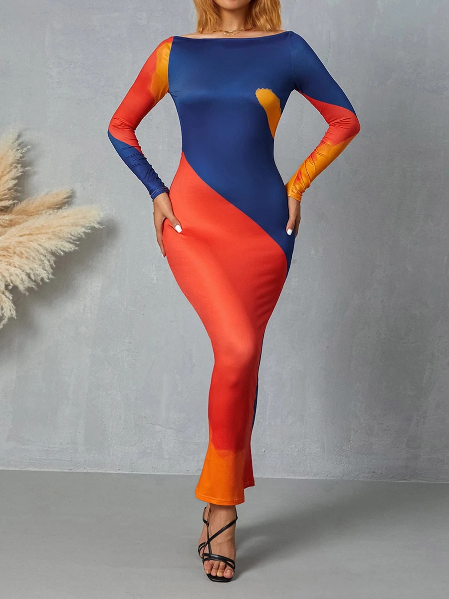 

Женское платье с запахом с открытыми плечами и длинным рукавом Вечерние нее облегающее платье с открытой спиной и завязкой, сексуальная обл...