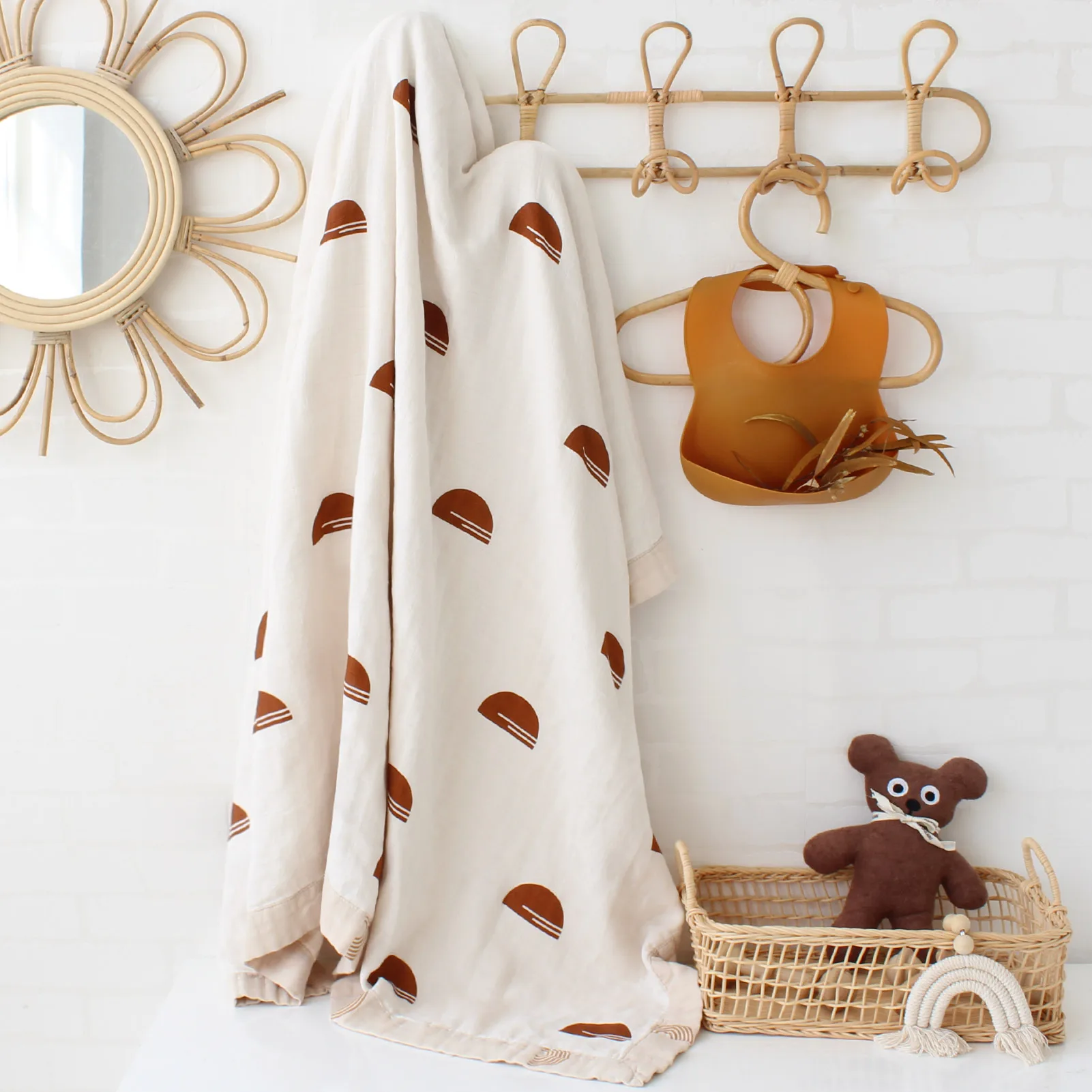

Bamboo Baby Quilt Blanket Cotton Baby Quilt Cover 4 layers Baby Comforter Cot Quilt Linen Print Newborn Bedding Quilts 120x120cm