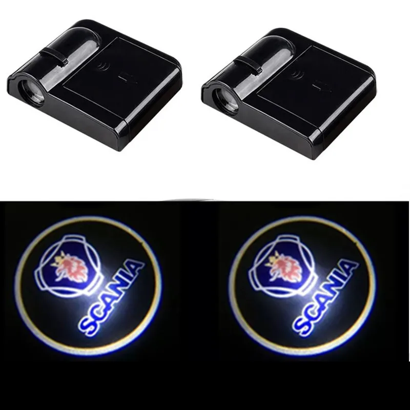 

2pcs Led Car Door Logo Light HD Laser Welcome Lamps For Tamiya Scania R620 R470 Laser Courtesy Ghost Shadow Lamps Interior