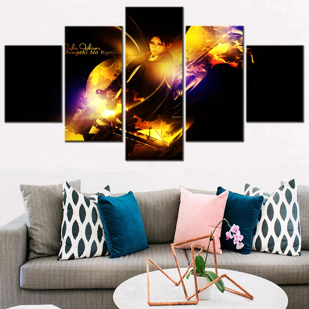 

5 Pieces Anime Canvas Wall Art Attack on Titan Posters HD Print Painting Decoration Pictures Modern for Living Room Home Decor
