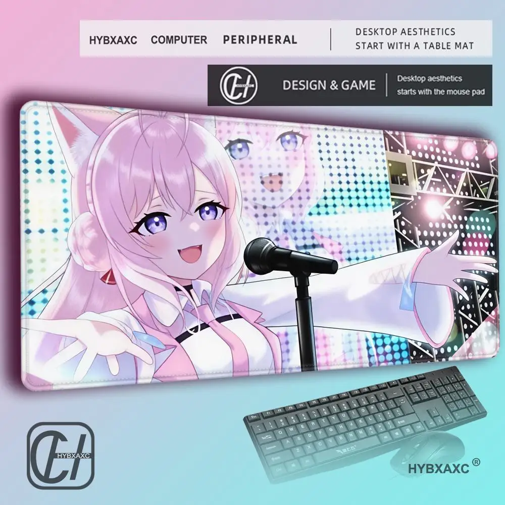 Фото Розовый коврик для мыши Hololive Idol с изображением Хакуи Коёри, аниме-девушка, большой настольный коврик, коврик для клавиатуры ноутбука, XXL коврик для мыши, игровой коврик для ПК №2