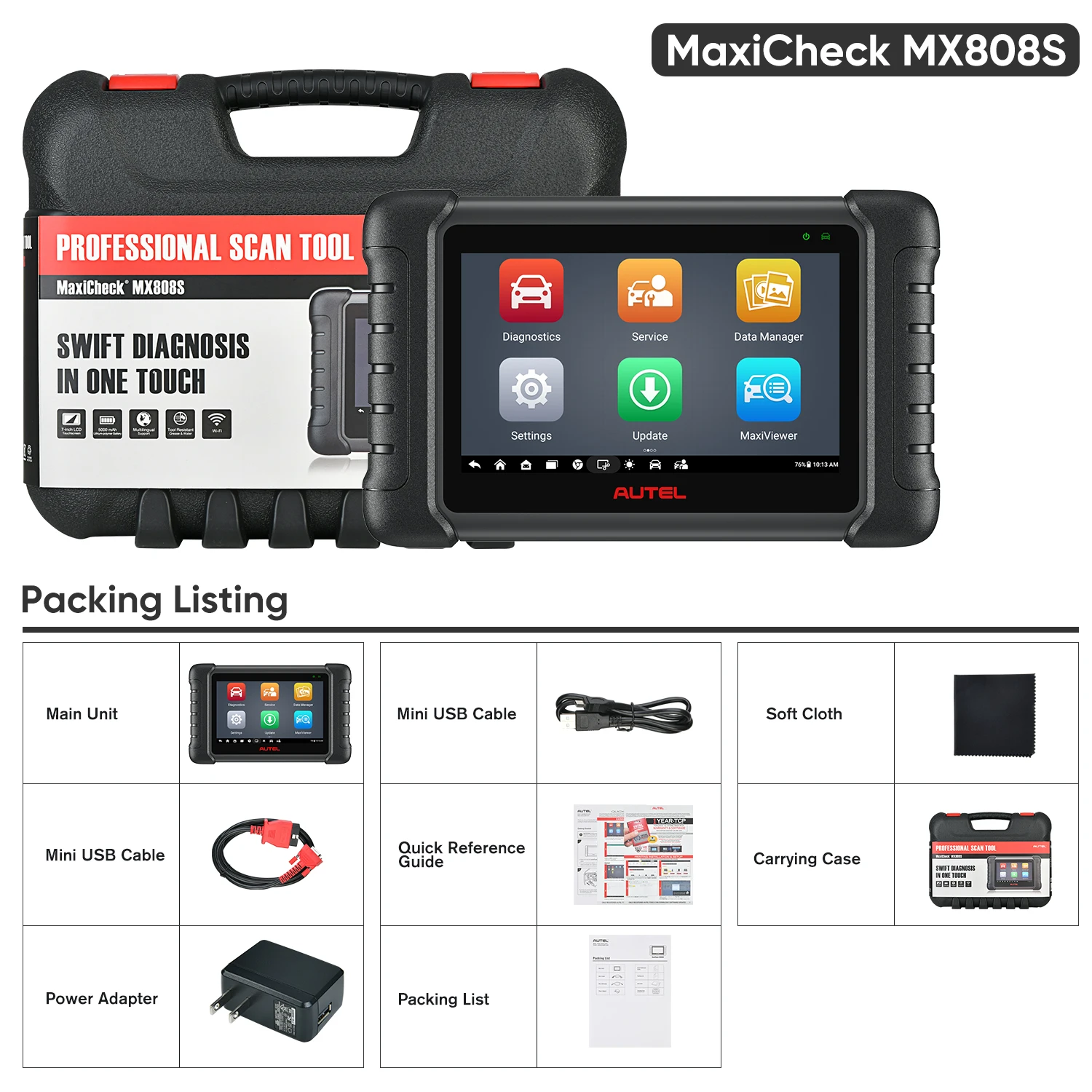 

for Autel MaxiCOM MK808S OBD2 Scanner Automotivo Car Diagnostic Tool OBD 2 Scanner Active Test Code Reader Key Coding Tool