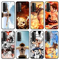 pirate king ace one piece for huawei y9s y9 y8p y8s y7p y7a y6p y6s y6 y5p y5 prime 2018 2019 2020 soft black phone case