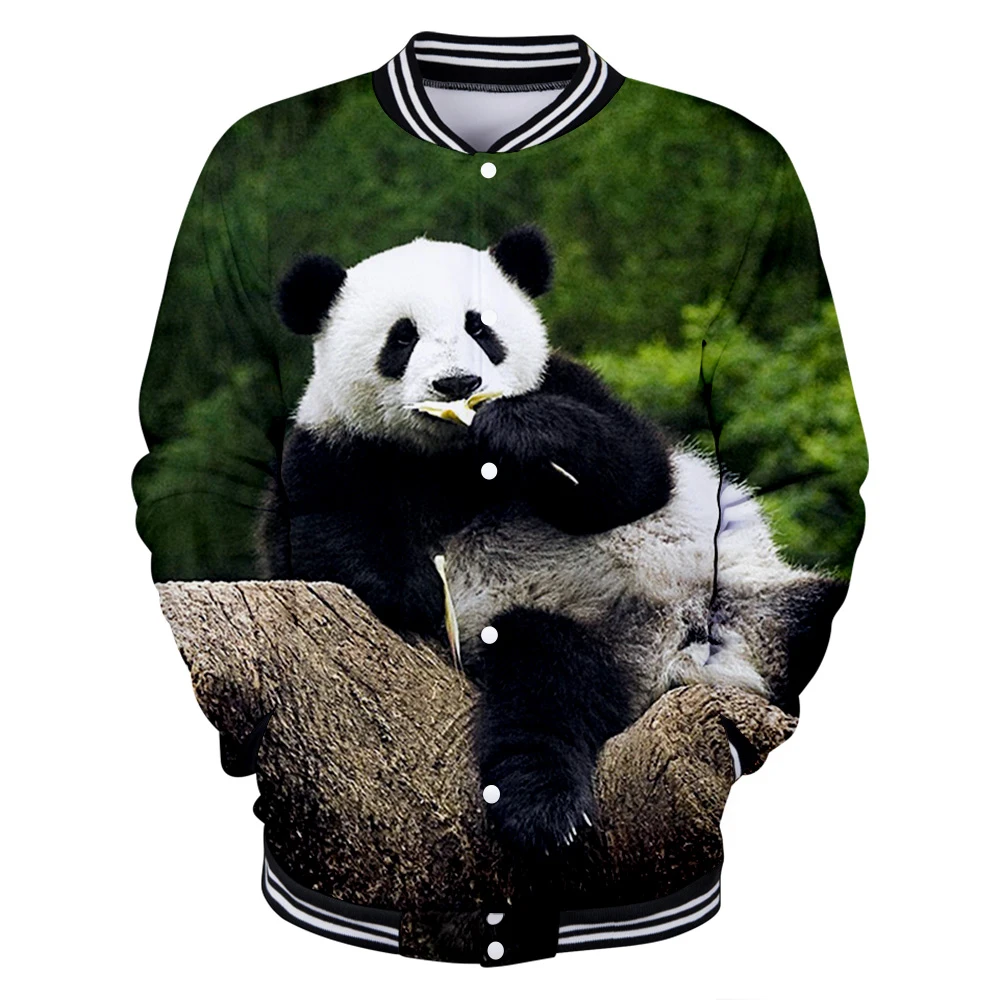 

New 3D Printed Cute Panda Women Baseball Uniform Men's Baseball Jacket Coat Streetwear Hip Hop Single Breasted Baseball Uniform
