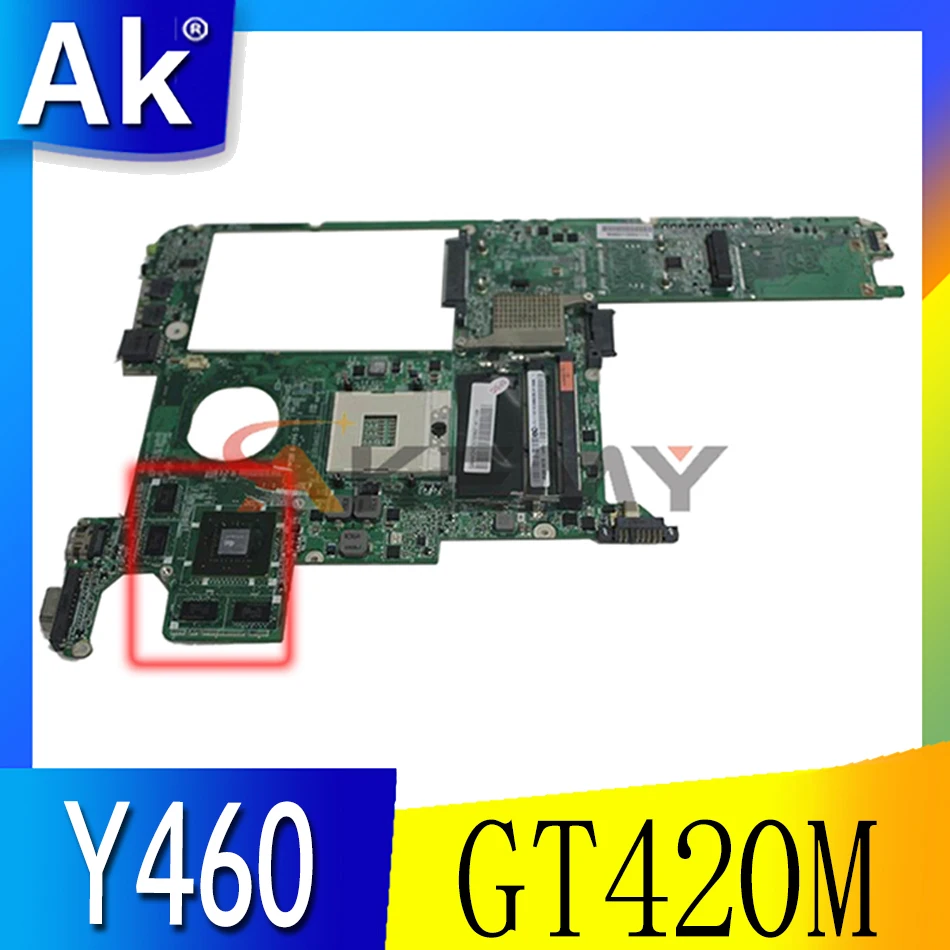 

Akemy DAKL2BMB8E0 laptop motherboard for lenovo ideapad Y460 HM55 DDR3 14 inch GeForce GT420M Main board works