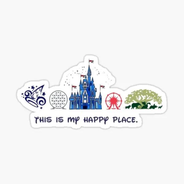 

This Is My Happy Place 5PCS Stickers for Anime Living Room Stickers Home Art Bumper Kid Funny Window Cute Luggage Water Bottles