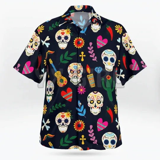 Skull Funny 3D All Over Printed Hawaiian Shirt Men's For Women's Harajuku Casual Shirt Unisex