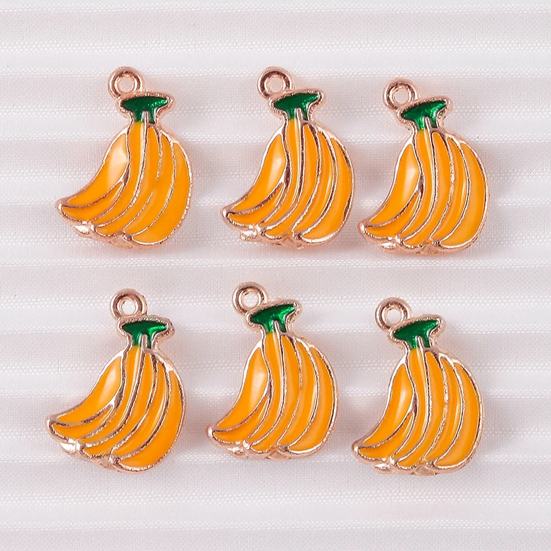 

10pcs 10x14mm Cute Alloy Enamel Fruit Banana Charms for Drop Earrings Pendants Necklaces DIY Bracelets Crafts Jewelry Findings