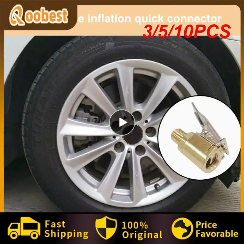 

3/5/10PCS Copper Car Air Pressure Gauge Pump Nozzle Universal Portable Inflatable Tube Clip Air Nozzle Durable Car Accessories